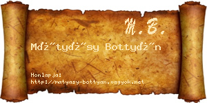 Mátyásy Bottyán névjegykártya